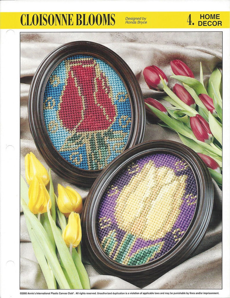 Flower Buds Annie S International Cloisonne Blooms Plastic Canvas Pattern Floral Picture Wall Hanging Wall Decor Home Decor Plastic Canvas Sewing Needlecraft Safarni Org