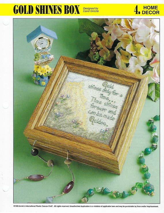 Patrón de lona plástica gold Shines Box decoración del hogar Etsy España