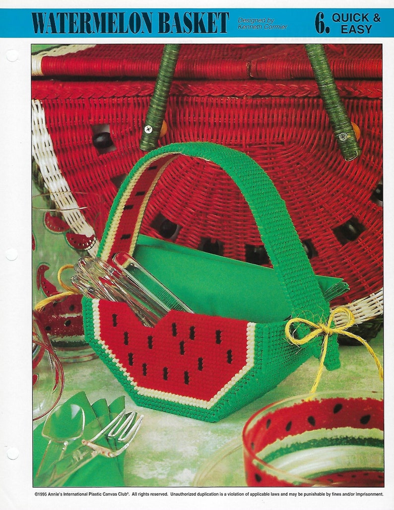 Watermelon Basket Plastic Canvas Pattern Annie/'s International