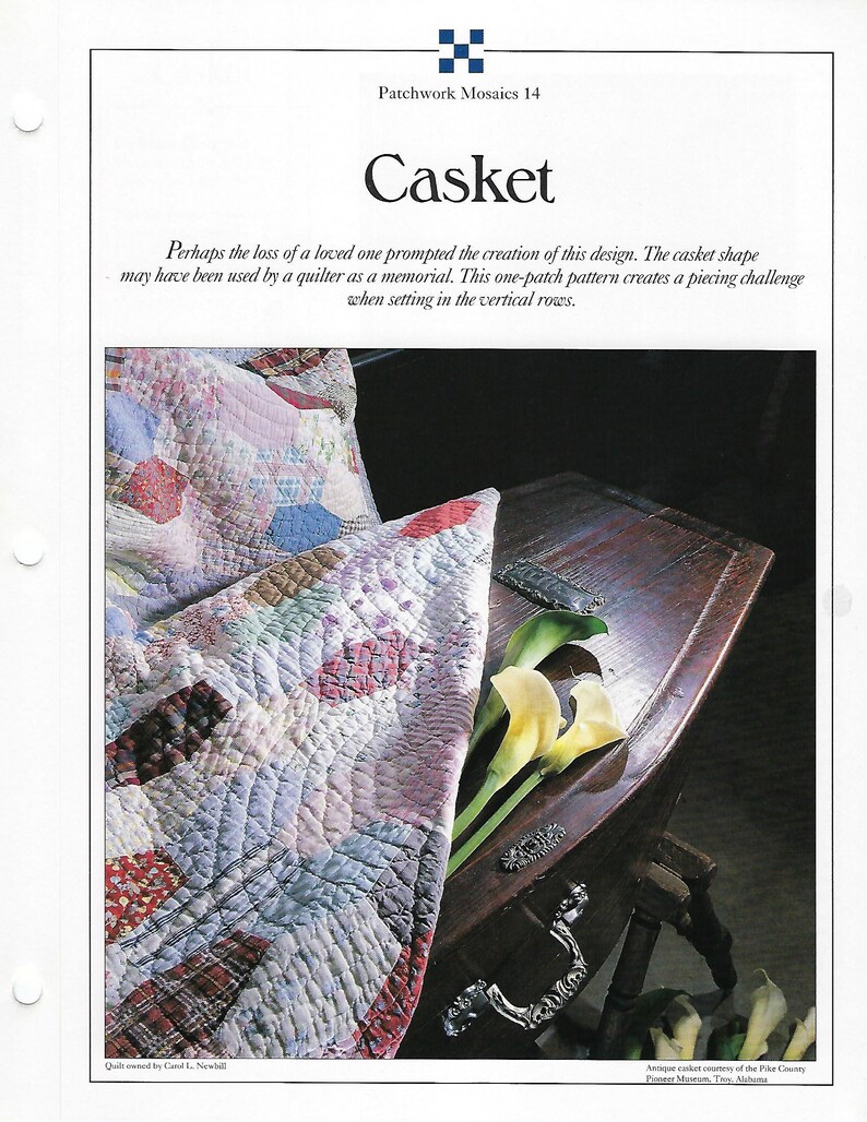Casket Quilt Pattern Best Loved Quilts Home Decor Etsy
