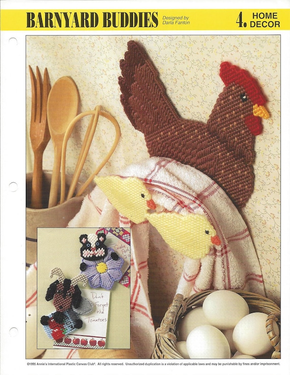Barnyard Buddies Plastic Canvas Pattern Kitchen Decor Hen Etsy