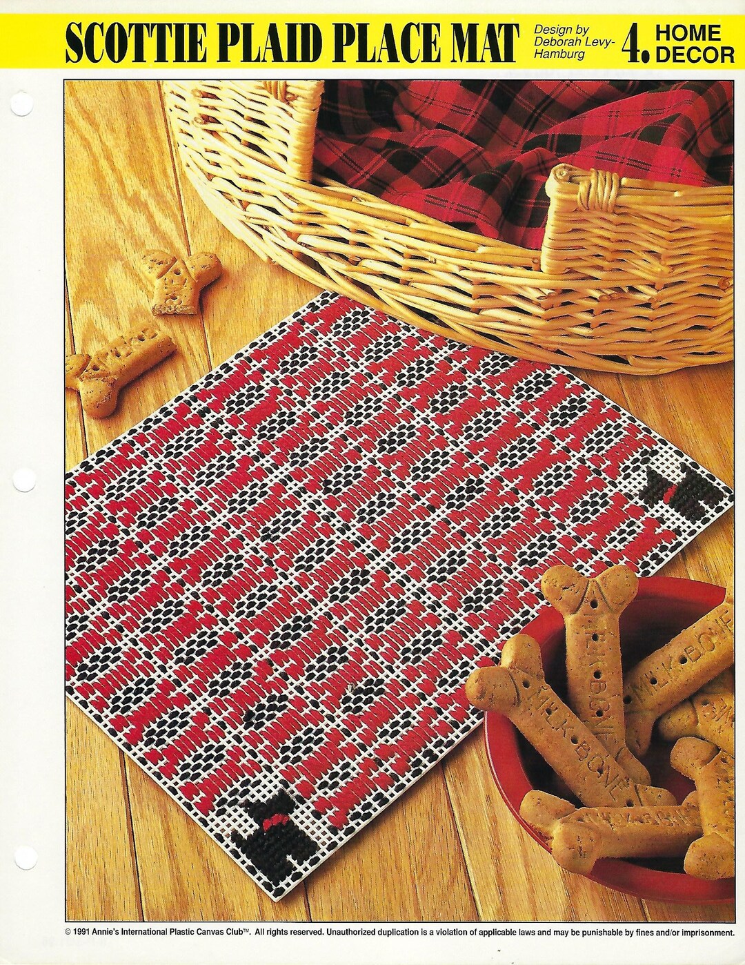 Scotty Rug Mat Scottie Plaid Place Mat Plastic Canvas Pattern Annie's International ...
