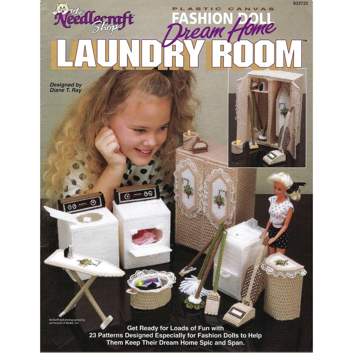 Fashion Doll Dream Home Laundry Room Plastic Canvas Pattern Needlecraft ...