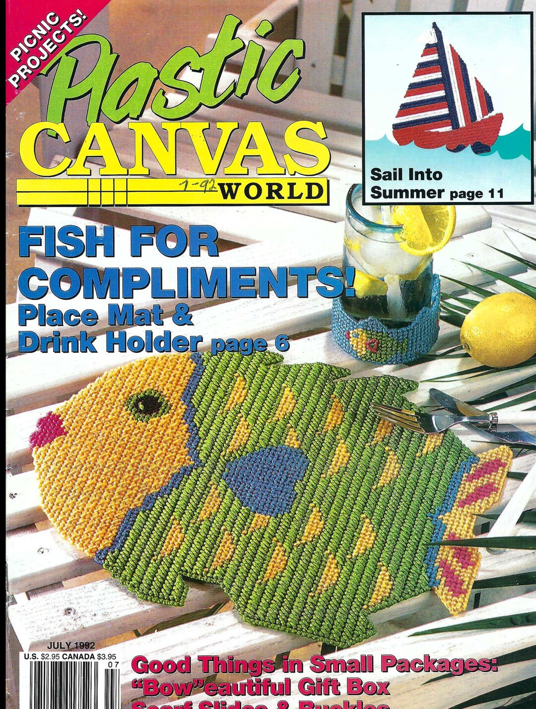 Plastic Canvas World Magazine Pattern Book - July 1992 - Etsy
