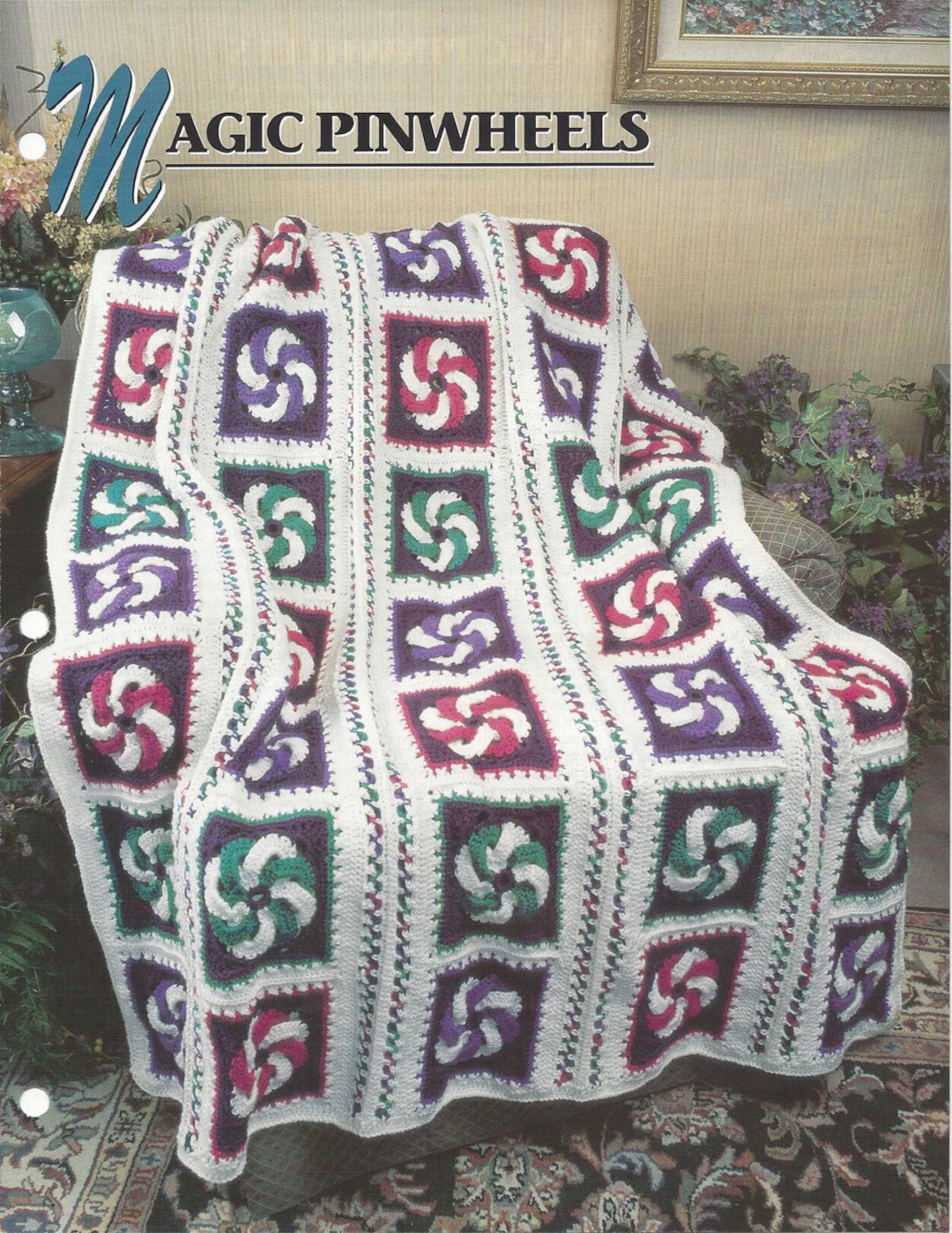 Magic Pinwheels Crochet Afghan Pattern Annie's Quilt & Afghan Club - Etsy