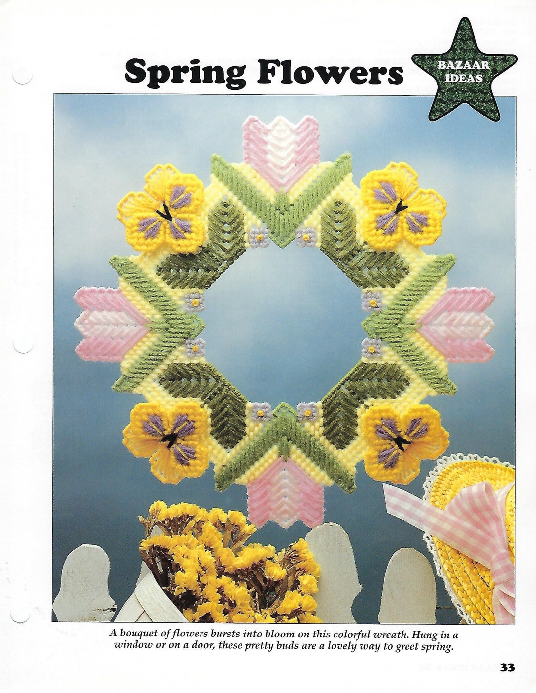 Spring Flowers Plastic Canvas Pattern/leisure Arts All Stars - Etsy