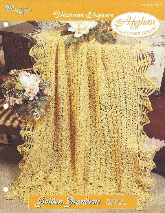 Crochet Lacy Victorian Afghan Pattern Home Decor Heirloom Etsy