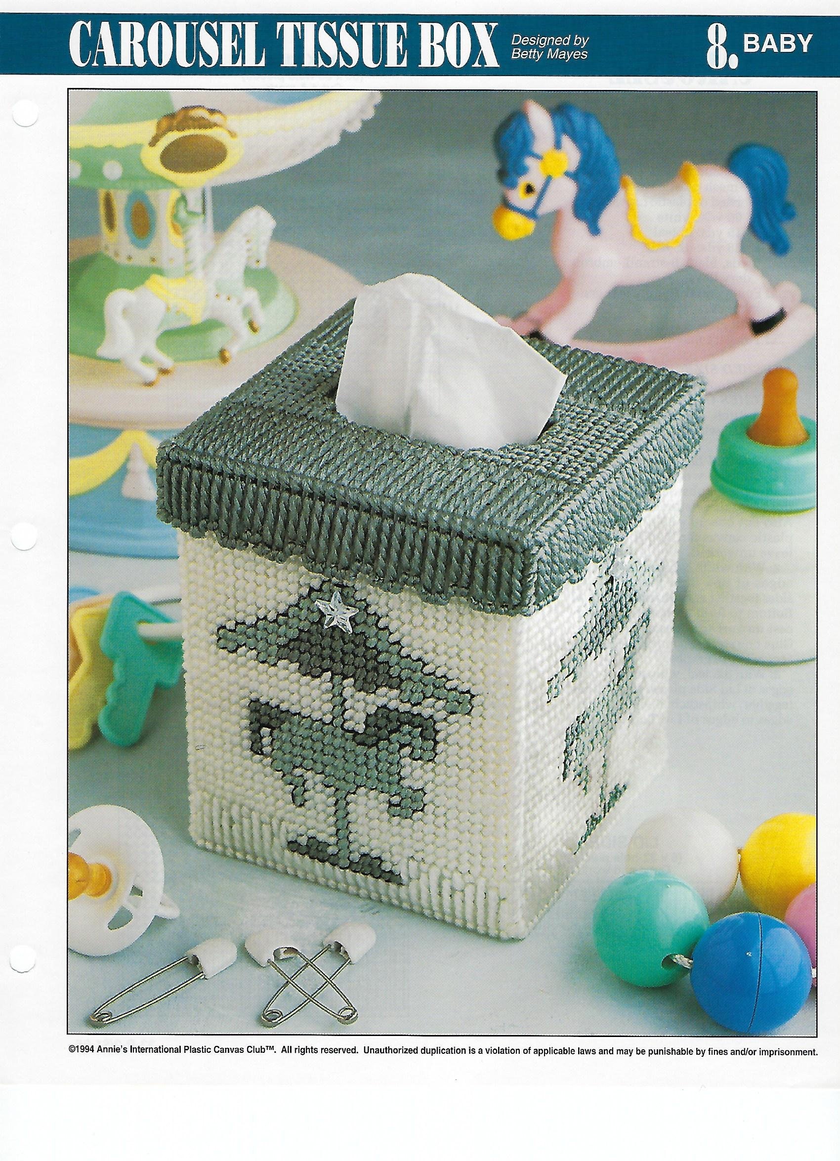 Carousel Tissue Box Plastic Canvas Pattern Annie's International