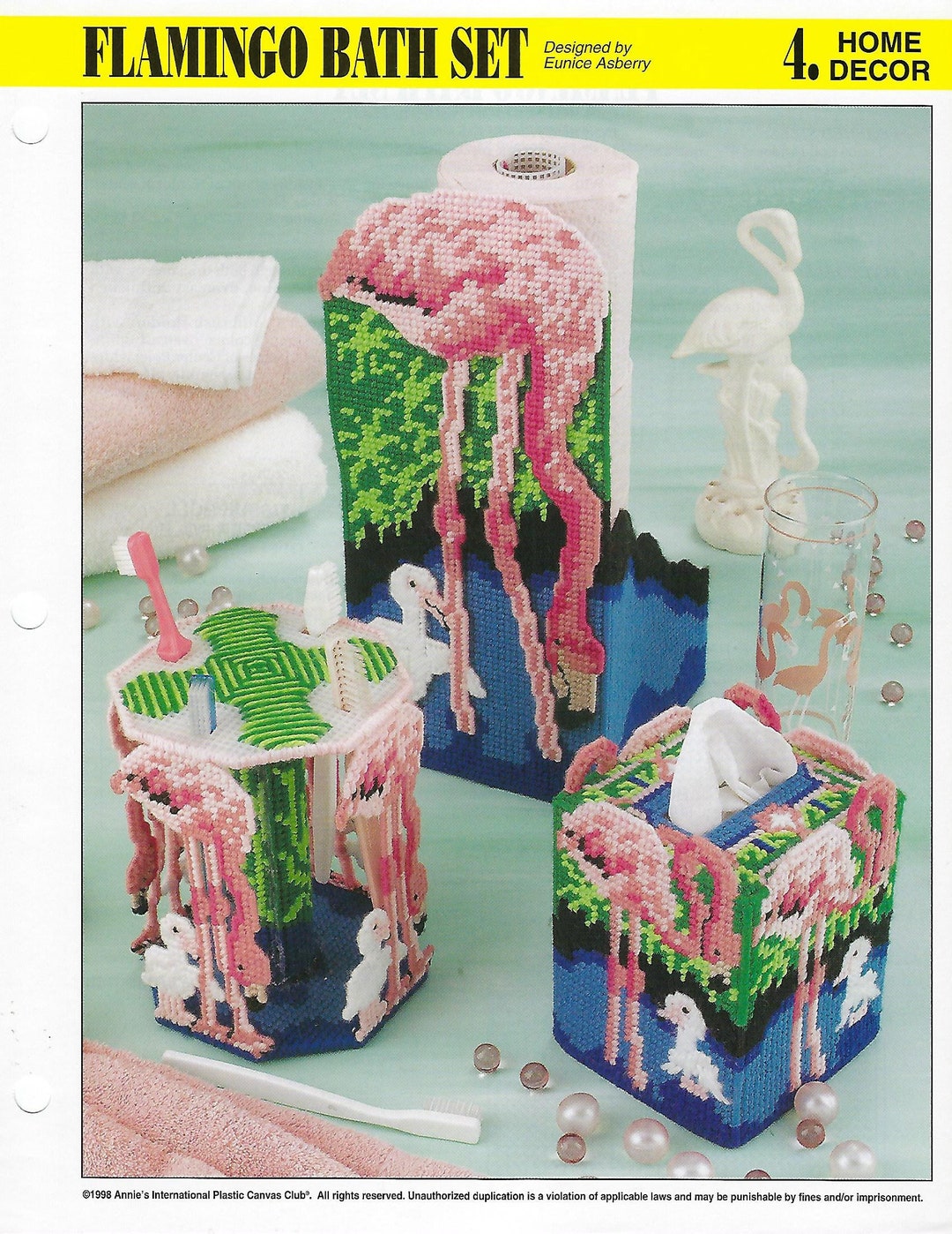 Flamingo Bath Set Plastic Canvas Pattern/annie's Etsy