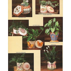 Pretty Plant Pot Covers II Plastic Canvas Pattern Book Annie's Attic #87G26
