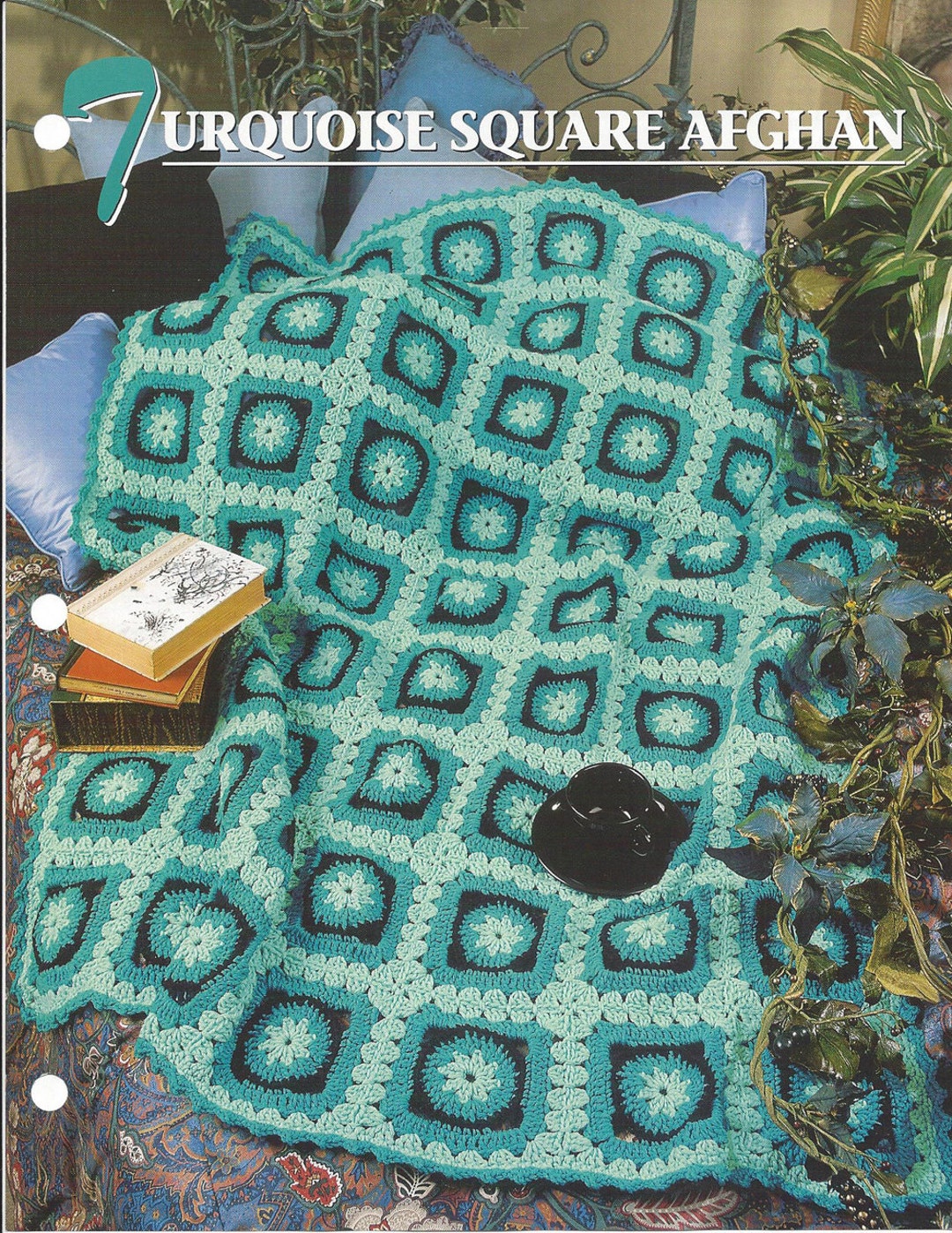 Turquoise Square Crochet Afghan Pattern/annie's Crochet Quilt & Afghan ...