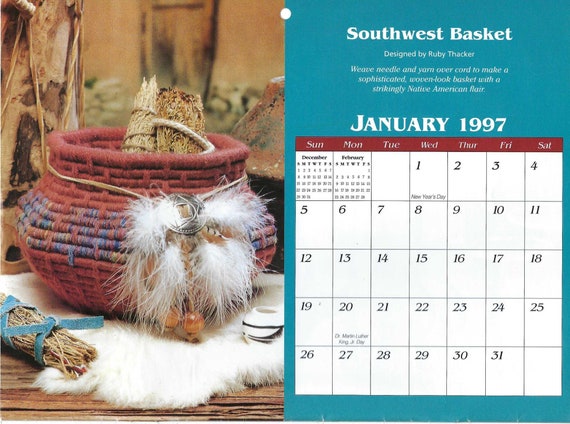 Plastic Canvas Pattern Calendar 1997 the Needlecraft Shop #973252