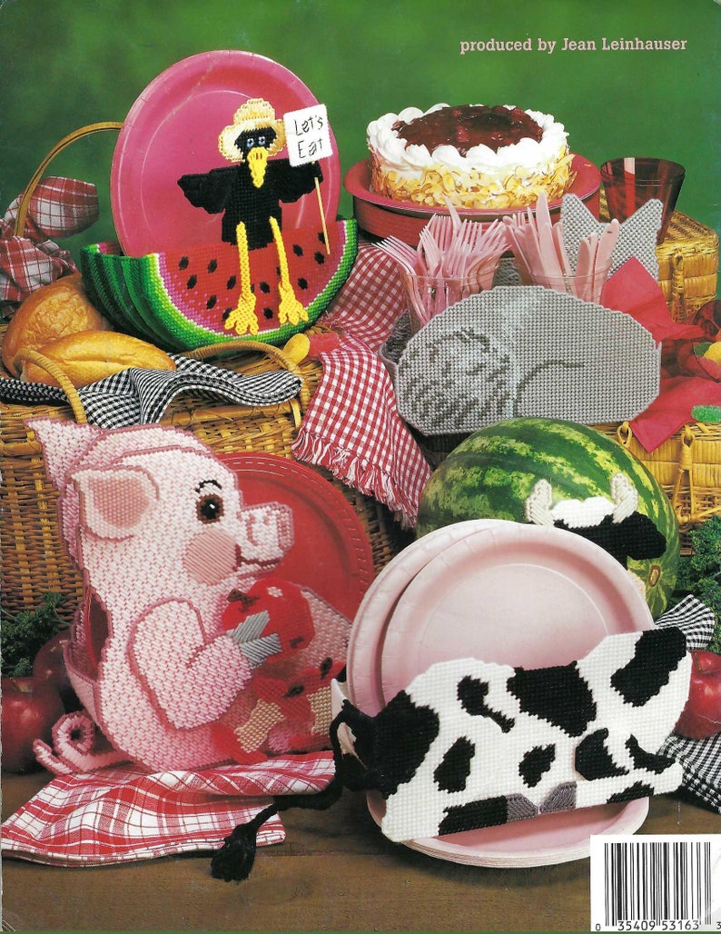 Paper Plate Holders Plastic Canvas Pattern Book American Etsy