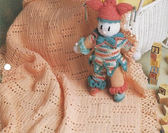 Baby's Blanket & Jester Doll Crochet Pattern/Annie's Quilt and Afghan Pattern Club