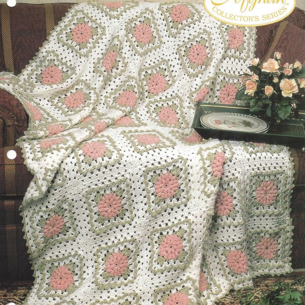 Soft Rose & Picots Crochet Afghan Pattern/The Needlecraft Shop