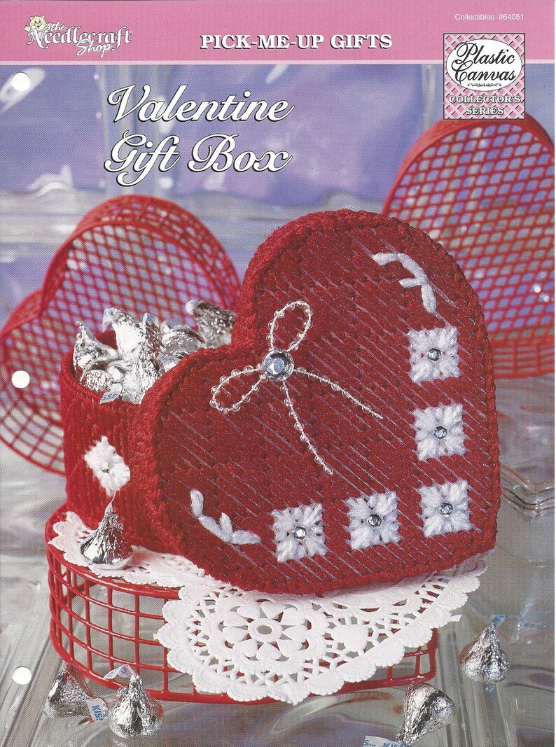 The Needlecraft Shop Jewelry Box Decorative Trinket Candy Box Valentine Gift Box Plastic Canvas Pattern