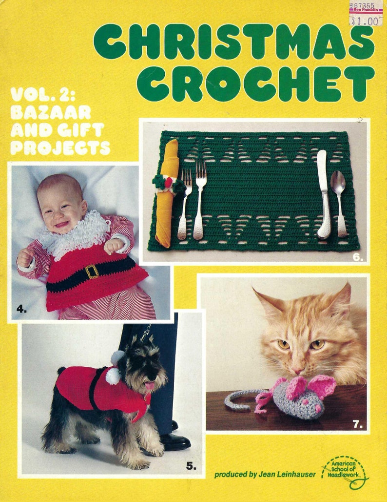 2 Pattern Book American School of Needlework Booklet 8 Christmas Crochet Vol