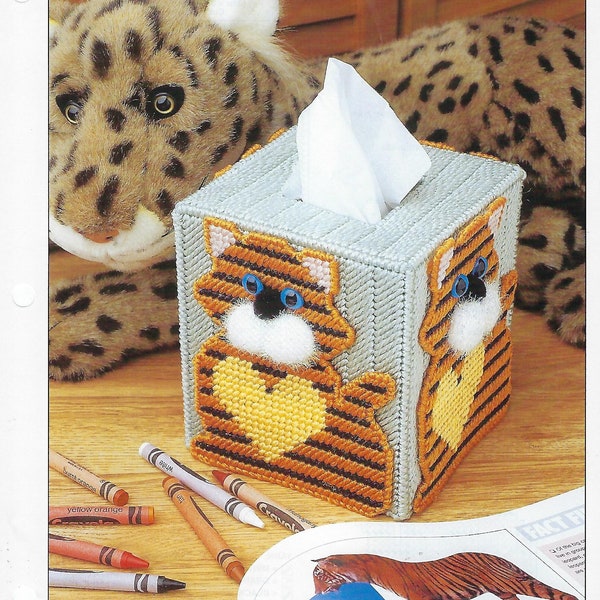 Tiger Tissue Box Cover Plastic Canvas Pattern/Annie's International Pattern Club