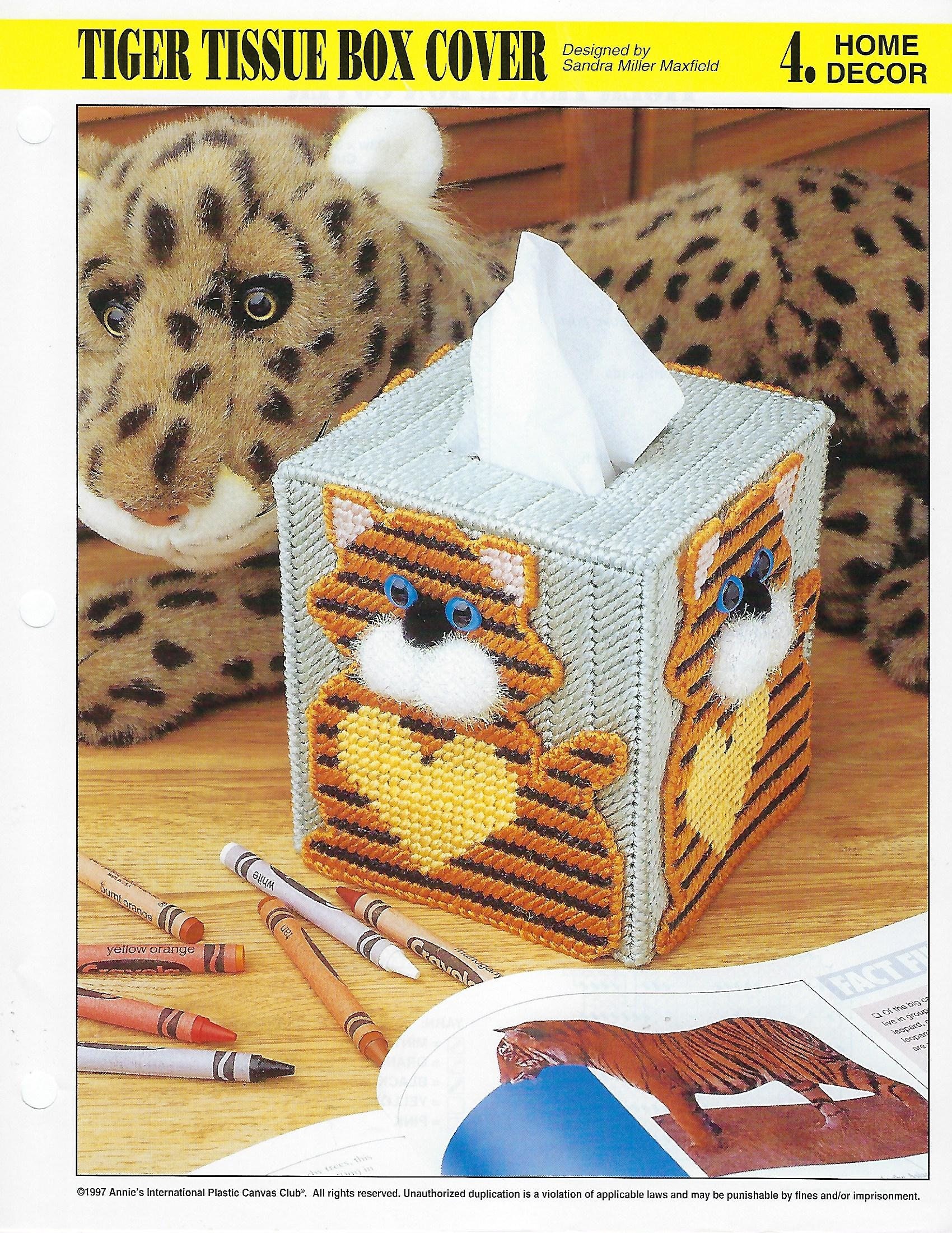 Tiger Tissue Box Cover Plastic Canvas Pattern Annie's