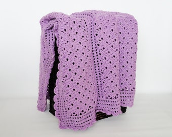 Crochet Afghan, Orchid Purple, Crochet Blanket, Sofa Throw, Home Decor, Wedding Gift, Bedding, Adult Size Afghan