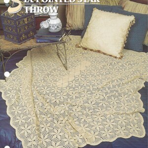 Six Pointed Star Throw Crochet Pattern/Annie&#39;s Crochet Quilt & Afghan Pattern Club