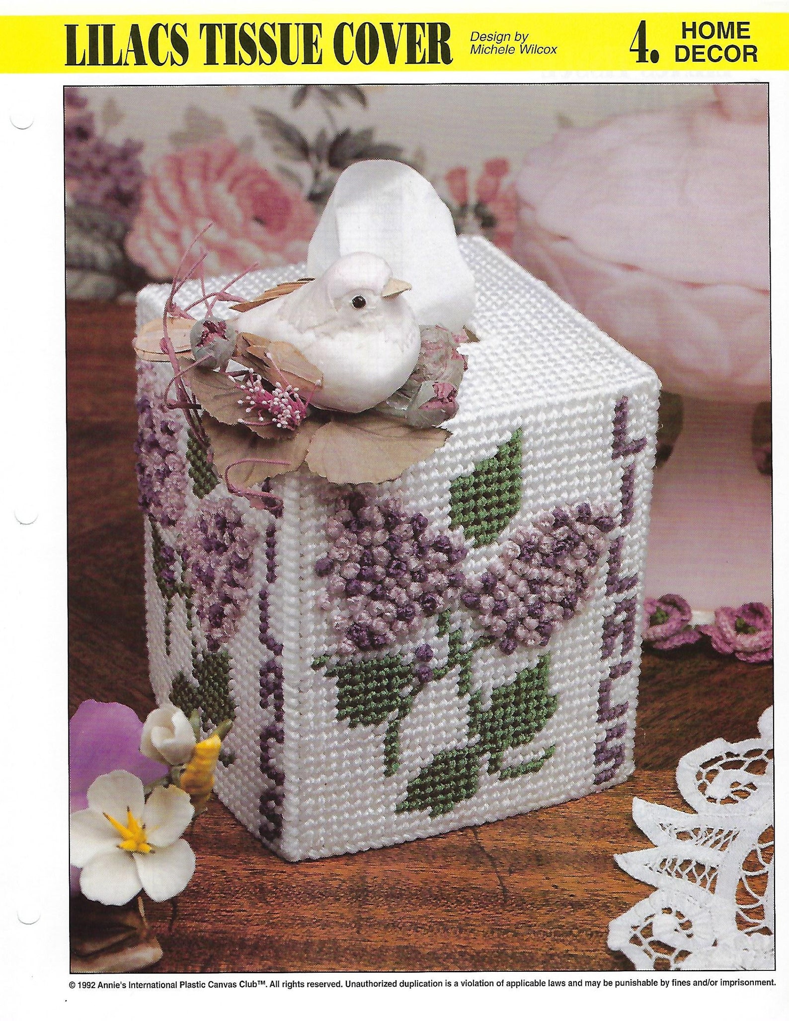 Lilacs Tissue Cover Plastic Canvas Pattern Home Decor Tissue Etsy