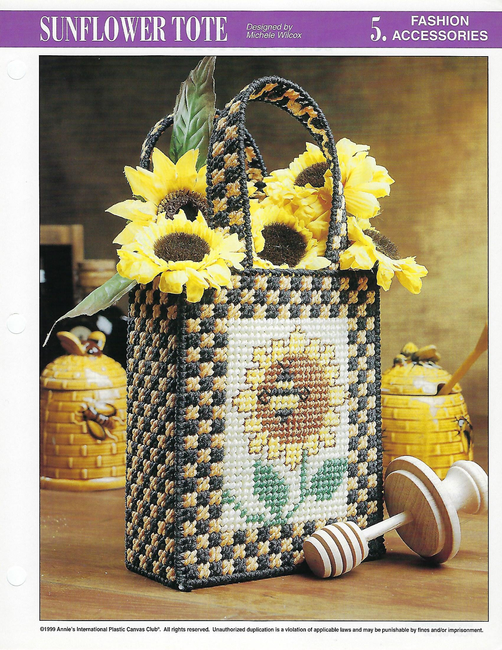 Sunflower Tote Plastic Canvas Pattern Annie's Etsy