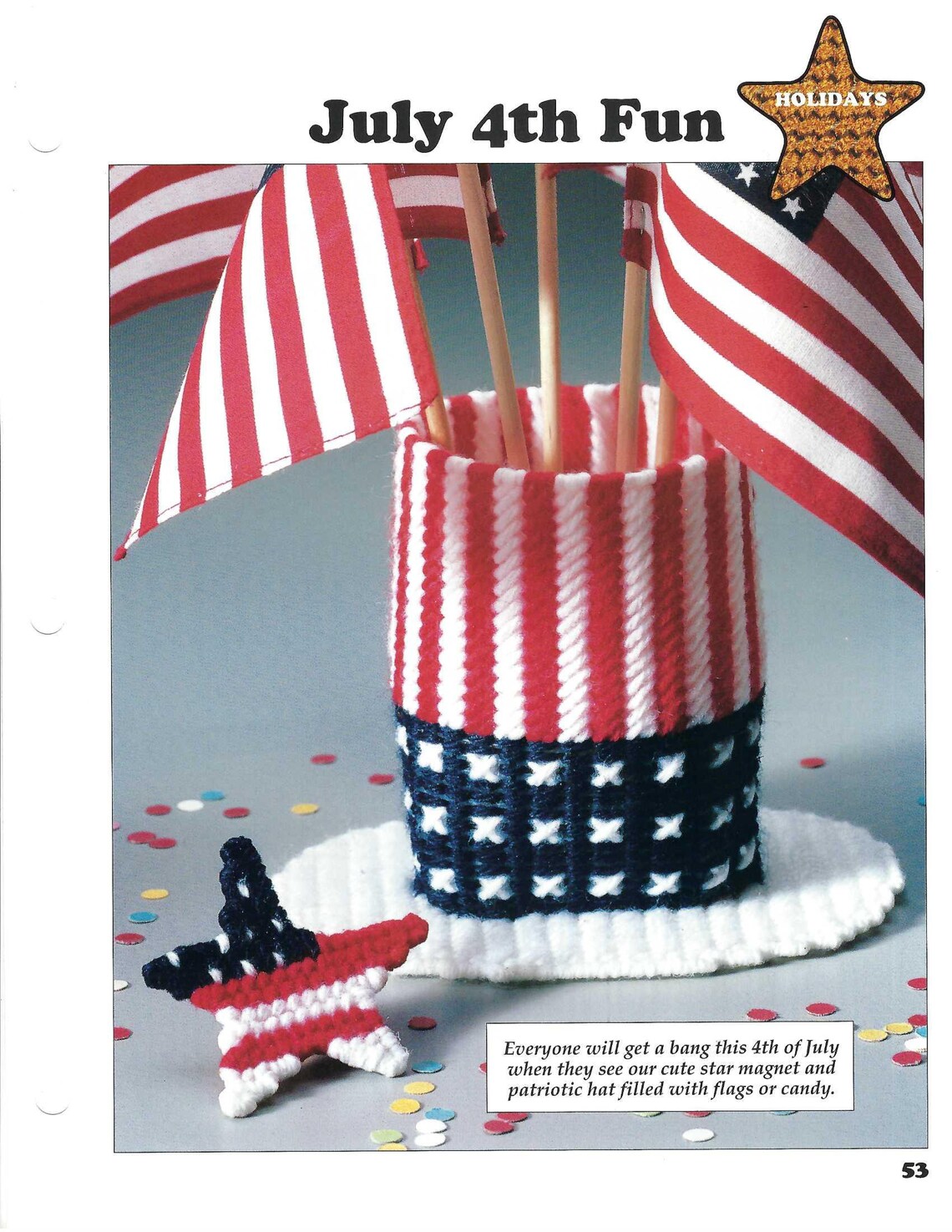 July 4th Fun Plastic Canvas Pattern Leisure Arts All Stars - Etsy