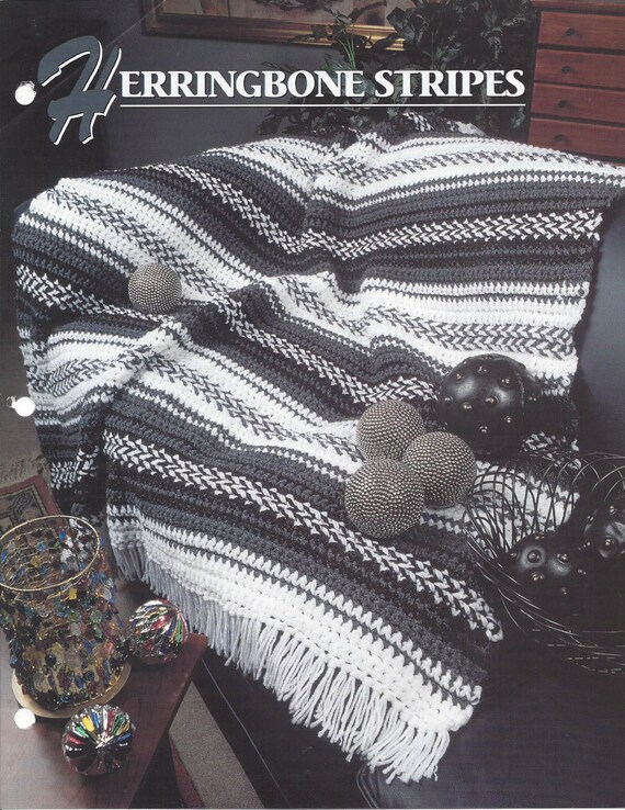 Herringbone Stripes Crochet Afghan Pattern Annie's Etsy