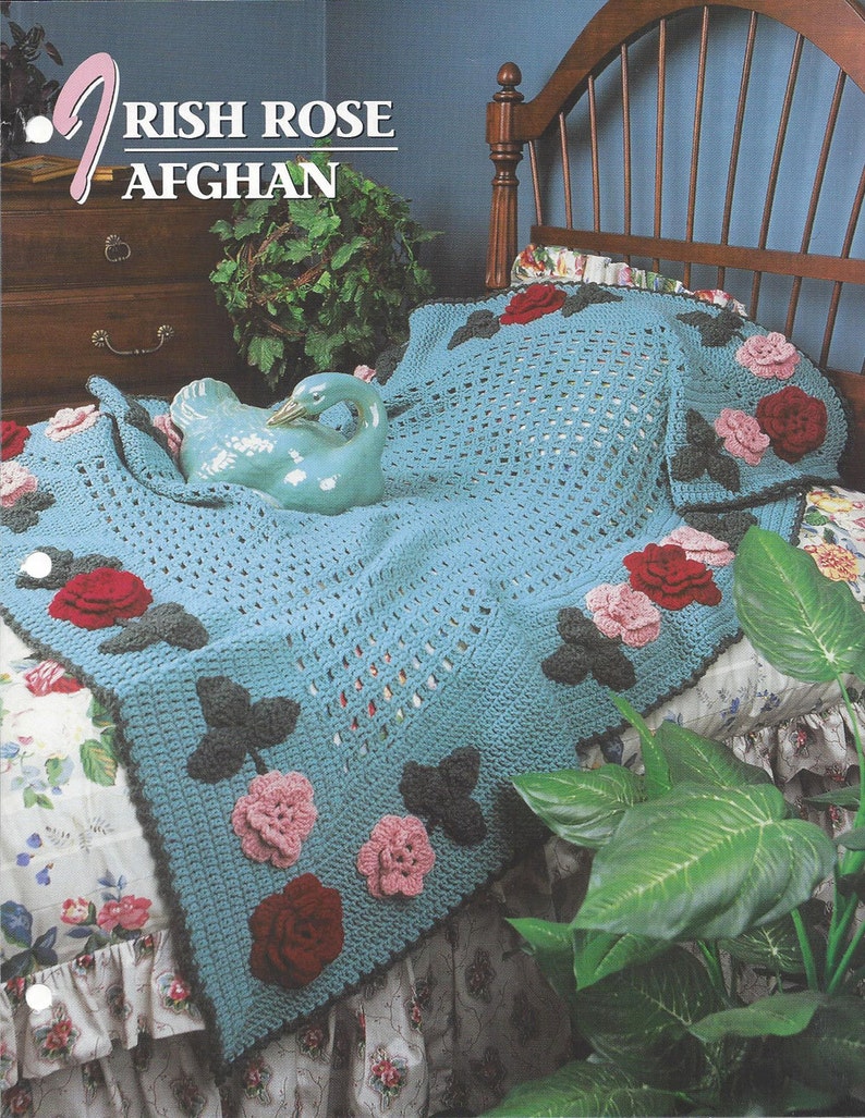 Irish Rose Crochet Afghan Pattern/Annie's Crochet Quilt & Afghan Pattern Club image 1