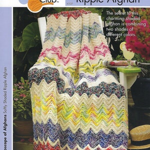 Softly Shaded Ripple Afghan Crochet Pattern/Annie&#39;s Scrap Crochet