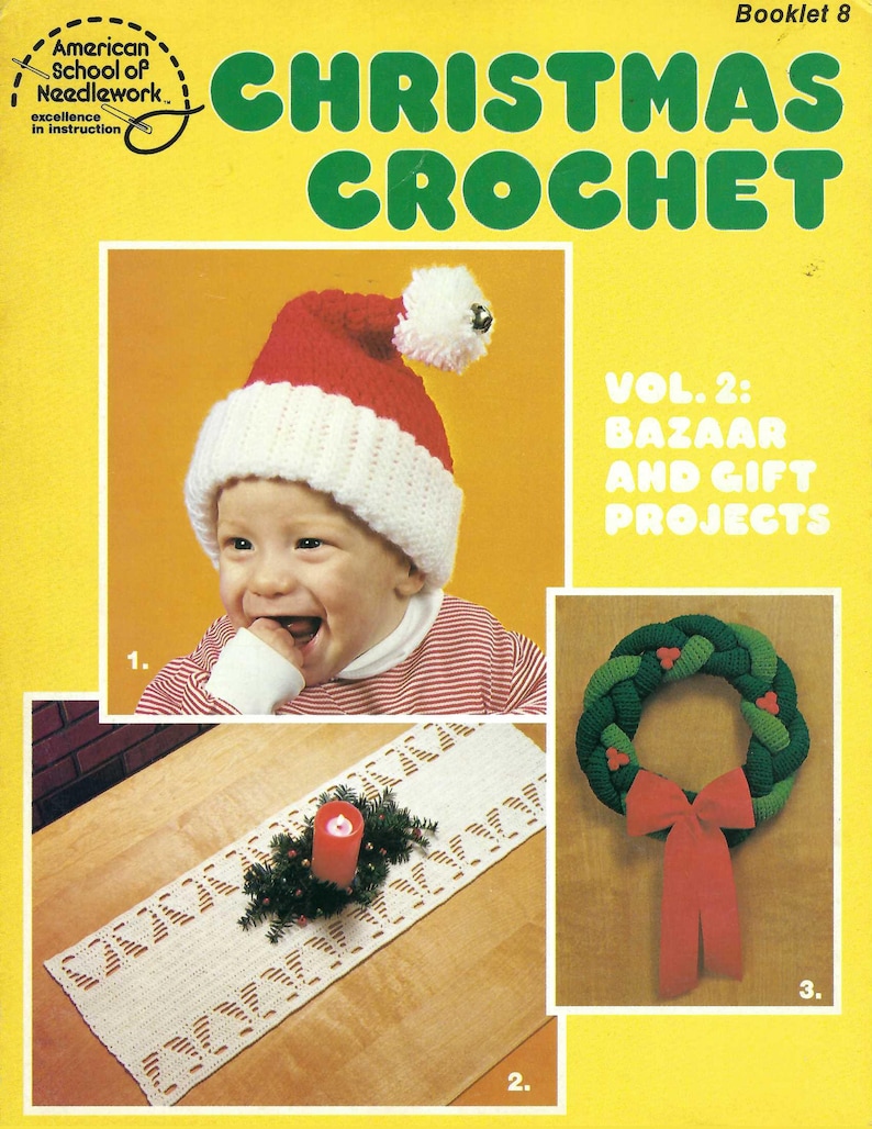 2 Pattern Book American School of Needlework Booklet 8 Christmas Crochet Vol