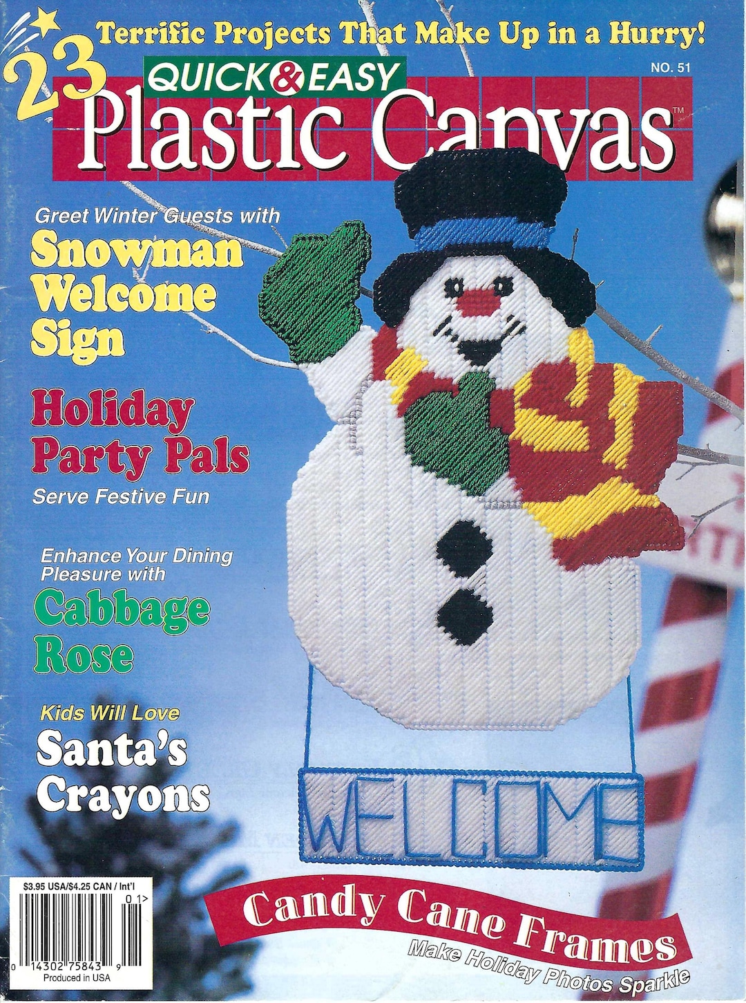 Quick & Easy Plastic Canvas Magazine - Dec/jan 1998 - Issue No. 51 - Etsy