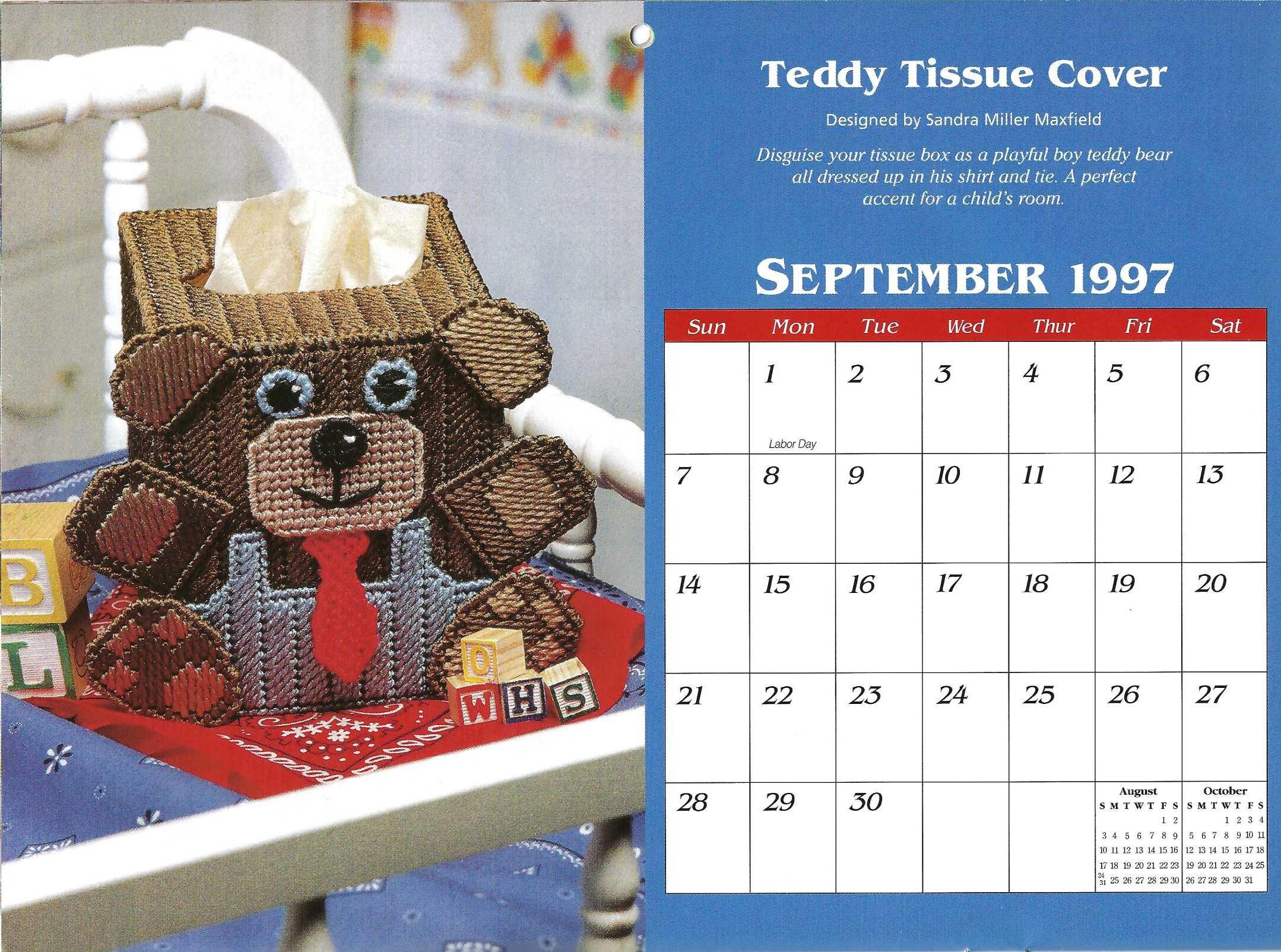 Plastic Canvas Pattern Calendar 1997 The Needlecraft Shop Etsy