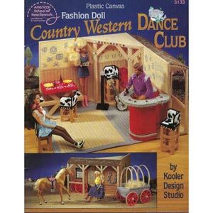 Fashion Doll Country Western Dance Club Plastic Canvas Pattern Book