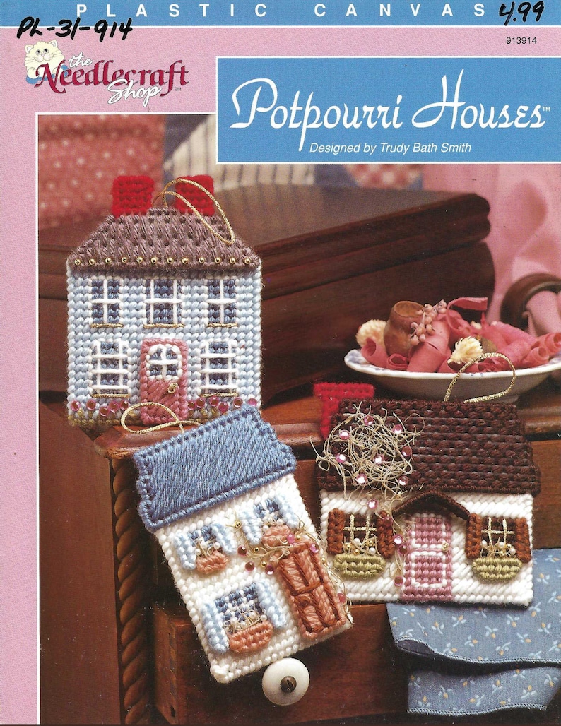 Potpourri Houses Plastic Canvas Pattern the Needlecraft Shop Etsy