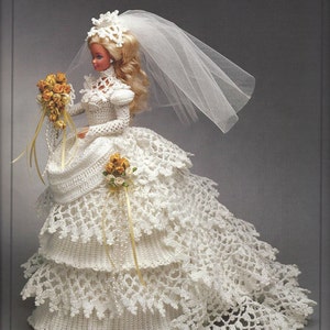 1993 Bride Doll Gown Vintage Crochet Pattern - Annie&#39;s Calendar Bed Doll