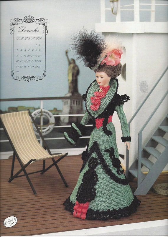 December Traveling Frock Miss December 1995 Crochet Pattern Annie's Calendar  Bed Doll Fashion Doll Ball Gown Dress Hat Muff - Etsy