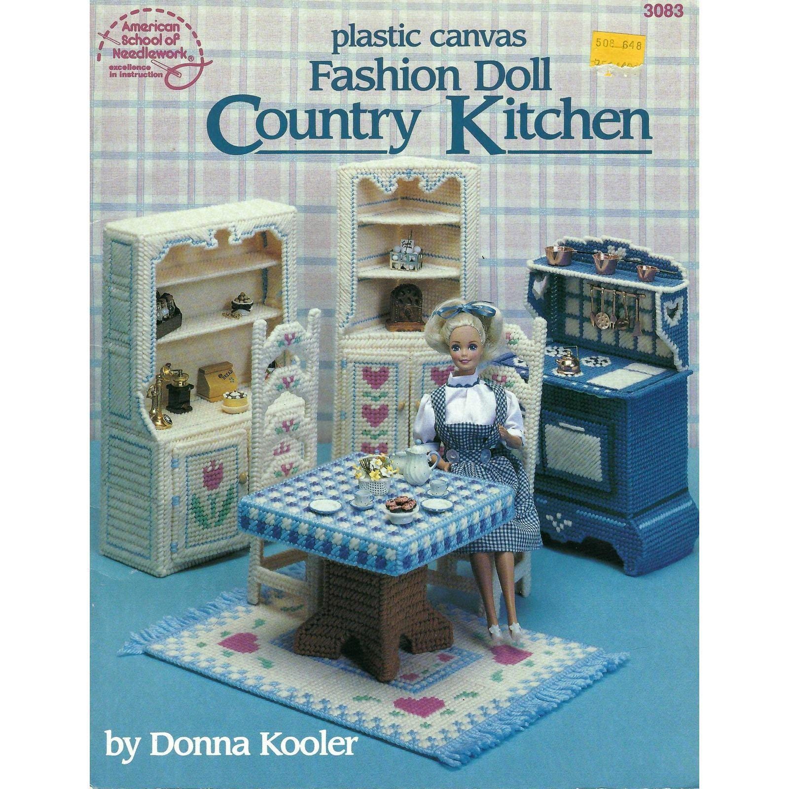 Fashion Doll Country Kitchen Plastic Canvas Pattern Book Stove