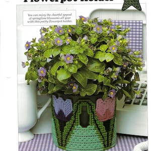 Flowerpot Holder Plastic Canvas Pattern/Leisure Arts All Stars