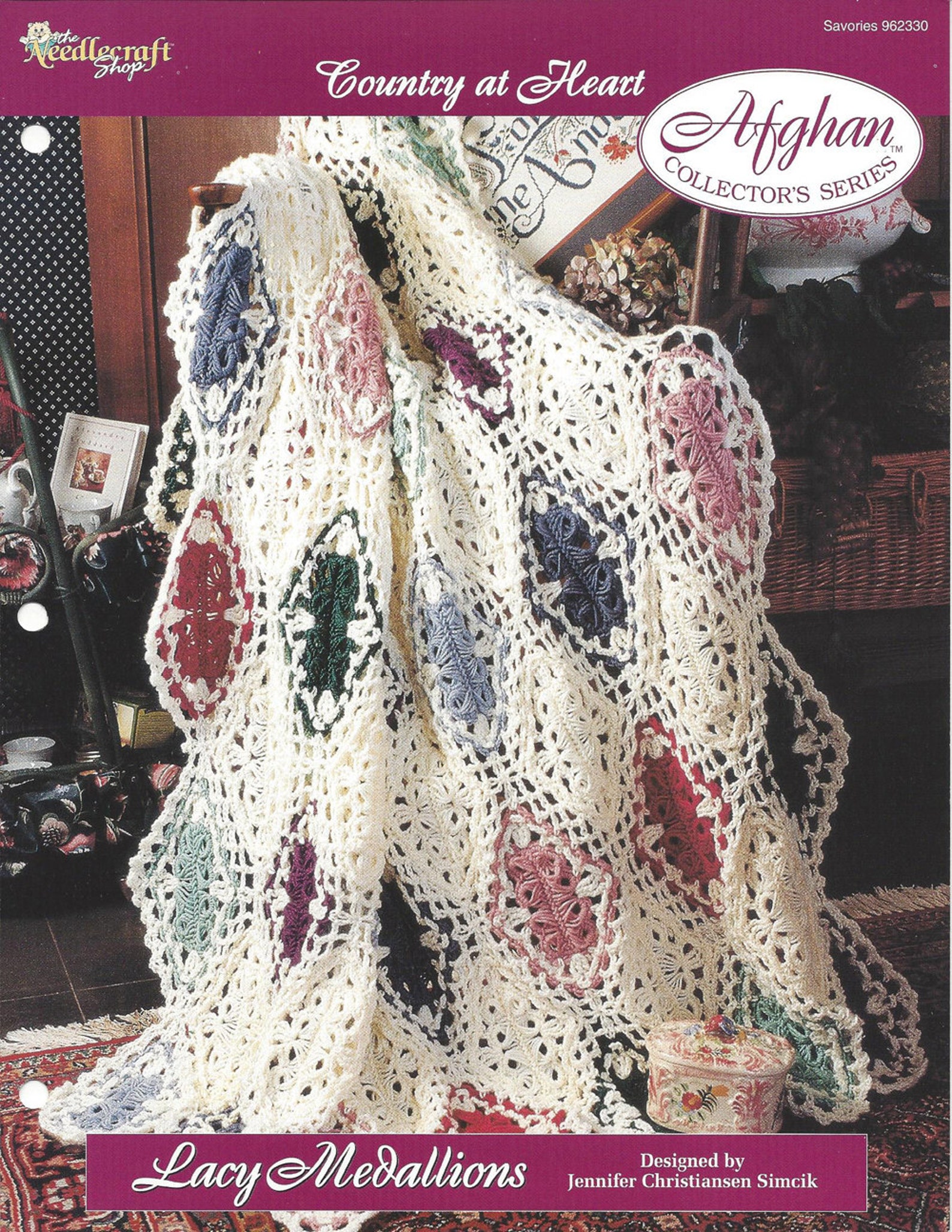Crochet Broomstick Lace Country Afghan Pattern Home Decor Etsy