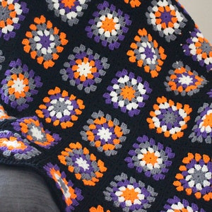 Granny Square Halloween Afghan - Holiday Blanket - Handmade - Ready to Ship