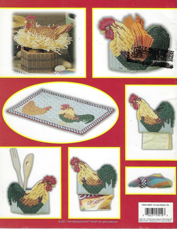 Chicken Kitchen Set Quick Count Plastic Canvas Booklet Roosters /& Hens 53019