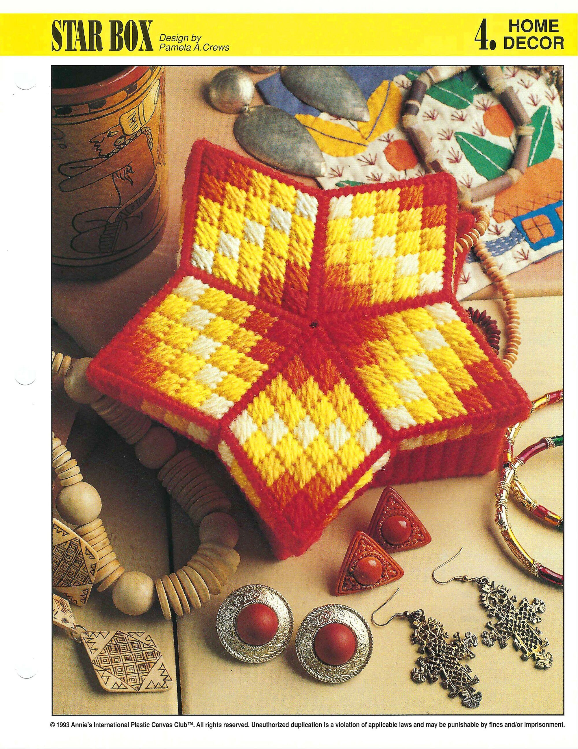 Star Box Plastic Canvas Pattern Trinket Box Annie's International