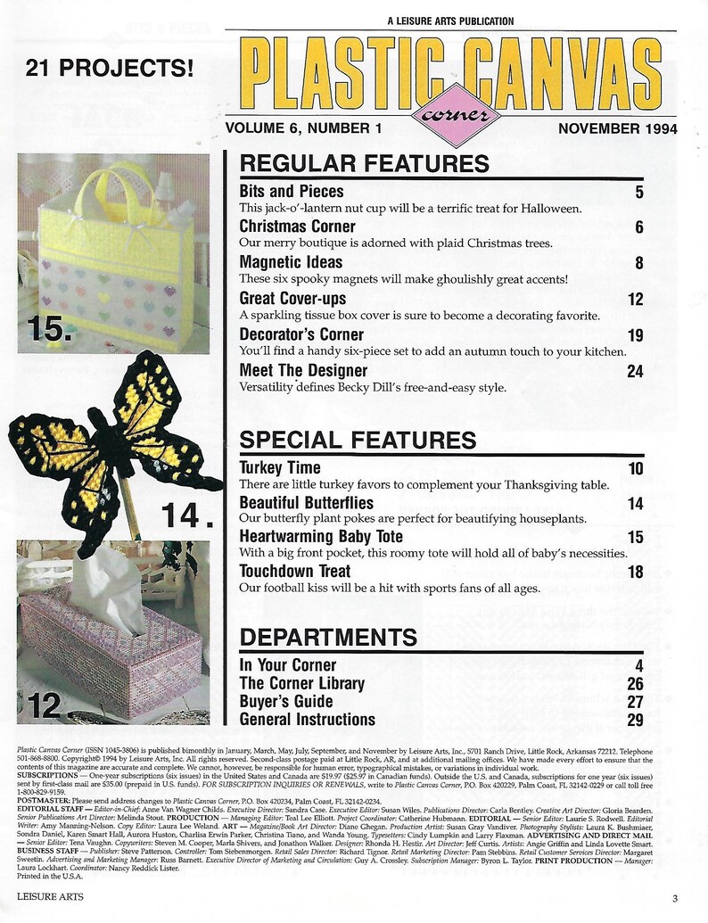 Plastic Canvas Corner Magazine Pattern Book Leisure Arts - Etsy