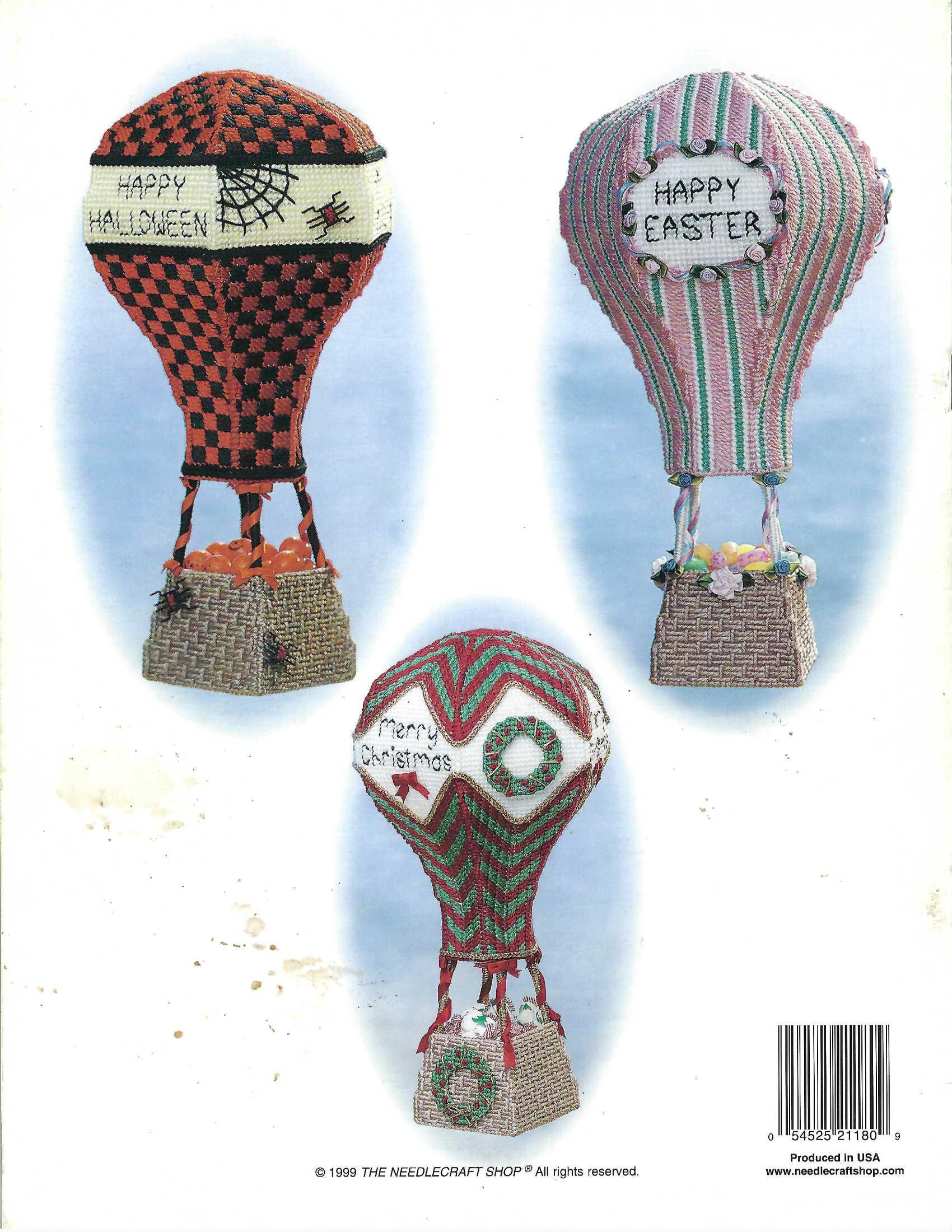 Holiday Hot Air Balloons Plastic Canvas Pattern Book The Etsy
