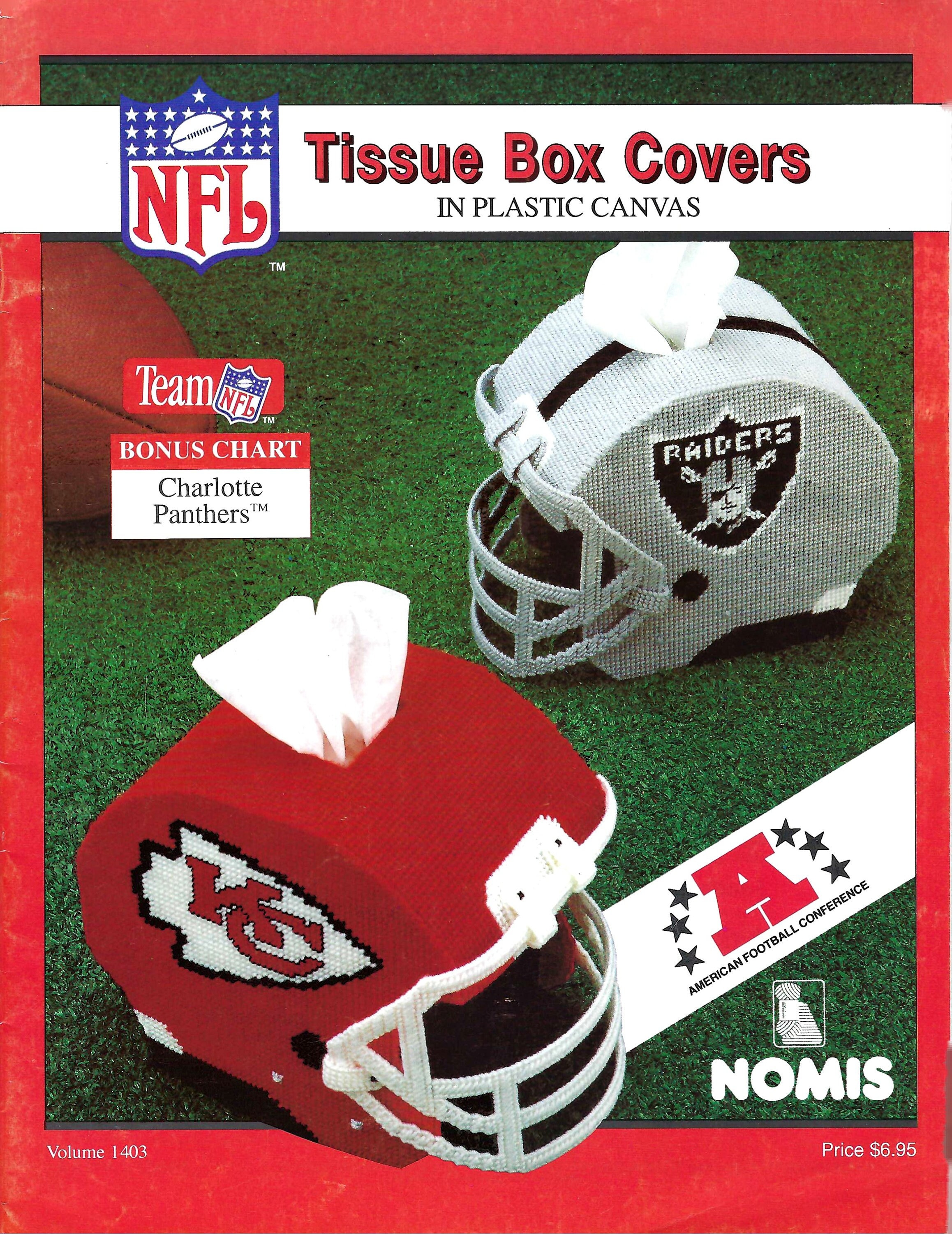 Plastic Canvas Pattern Sports Helmets NFL Tissue Box Covers 