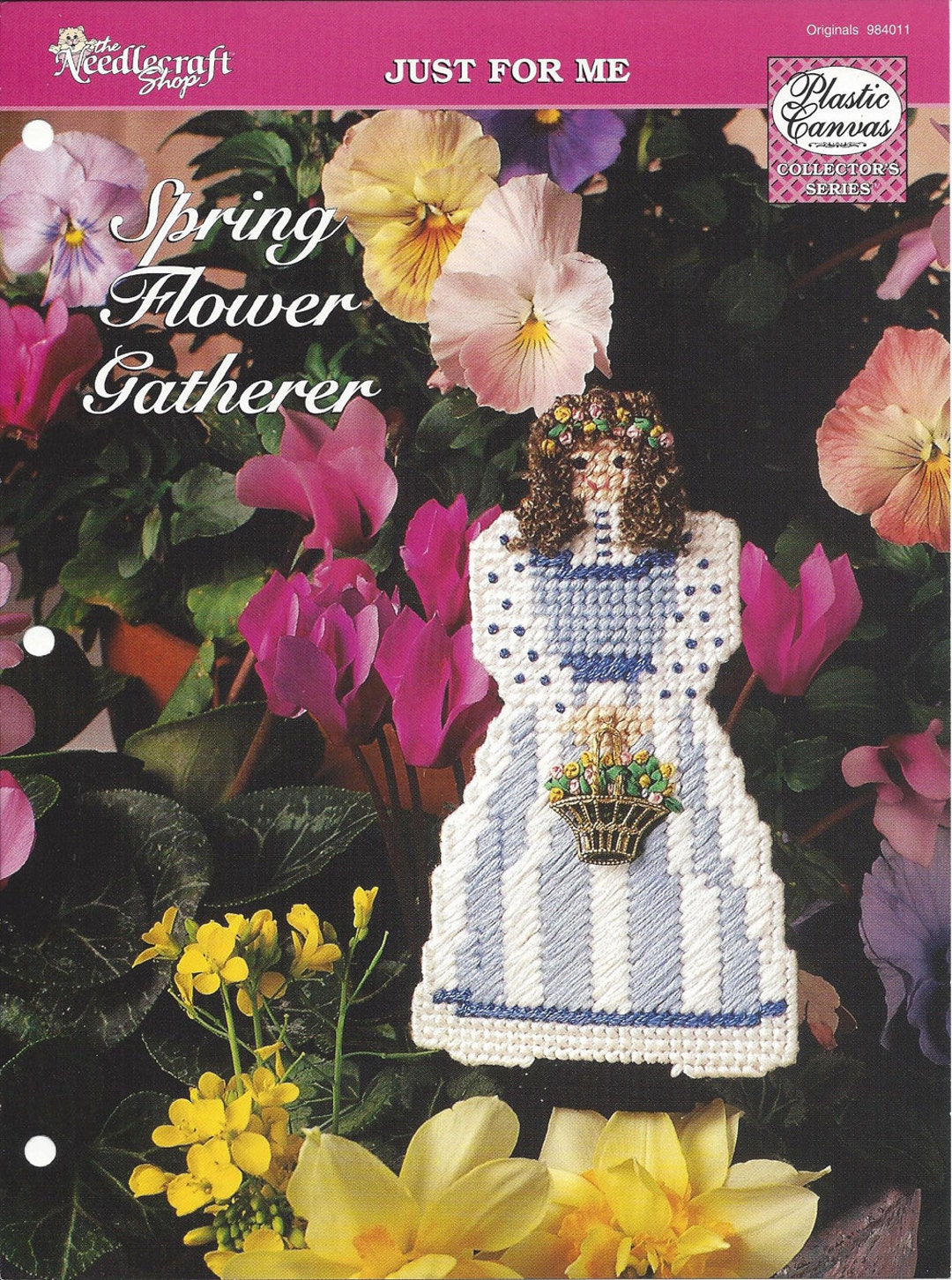 Spring Flower Gatherer Plastic Canvas Pattern/the Needlecraft Shop - Etsy