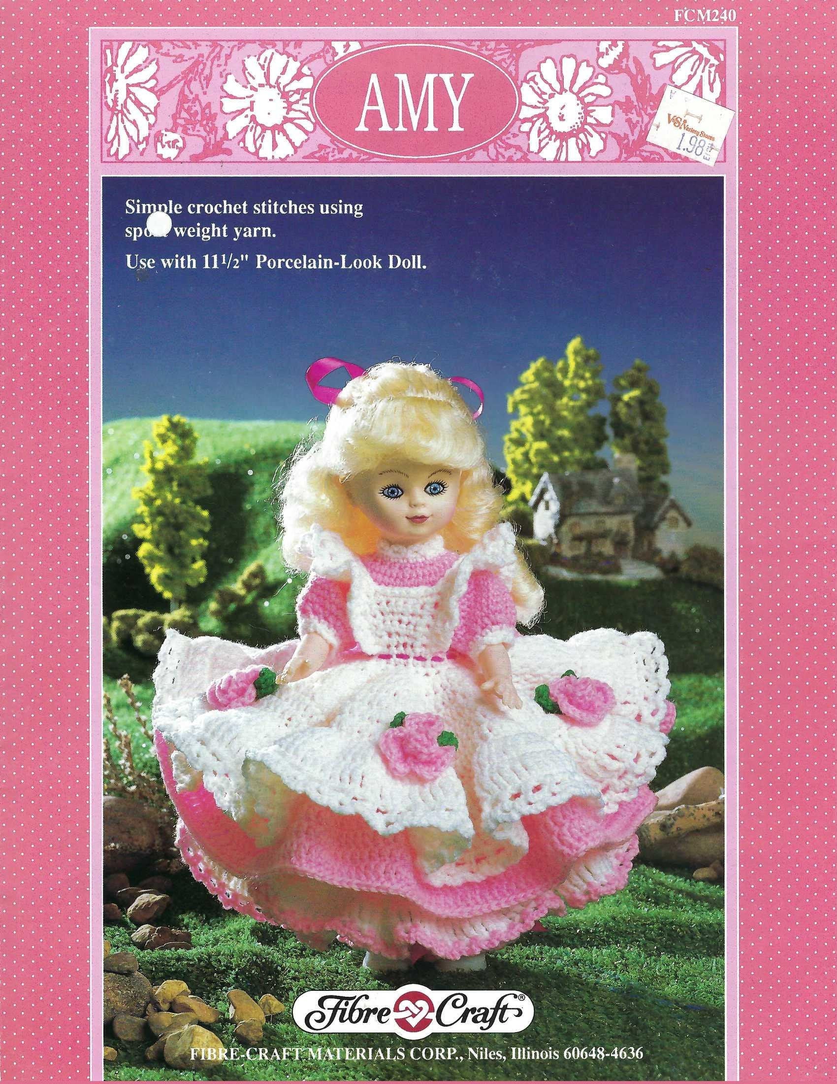 Outfit for 23" Lady Doll Beautiful Lady Crochet Pattern Fibre Craft 