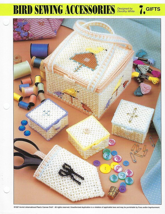 NEW 3 SEWING HELPERS NEEDLE CASE ANNIE'S PLASTIC CANVAS PATTERN INSTRUCTIONS